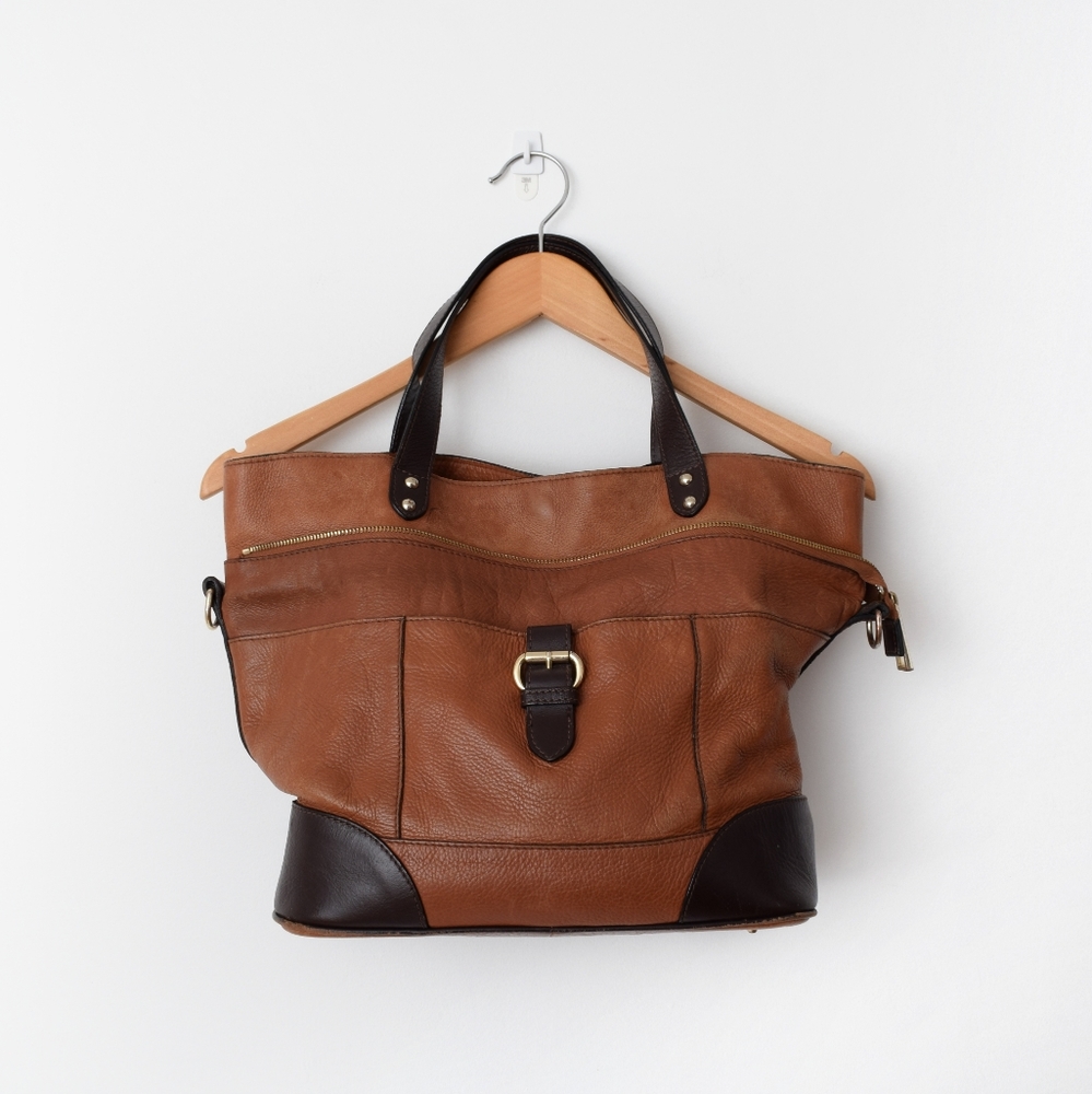 AUTOGRAPH by M&S tan and brown 100% Leather Tote Bag